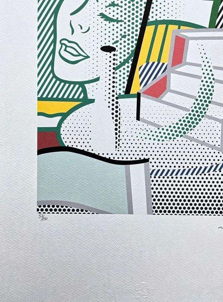 Roy Lichtenstein — Dreamy Girl, Executed In The 1990s. Limited Edition Silkscreen photo furniture