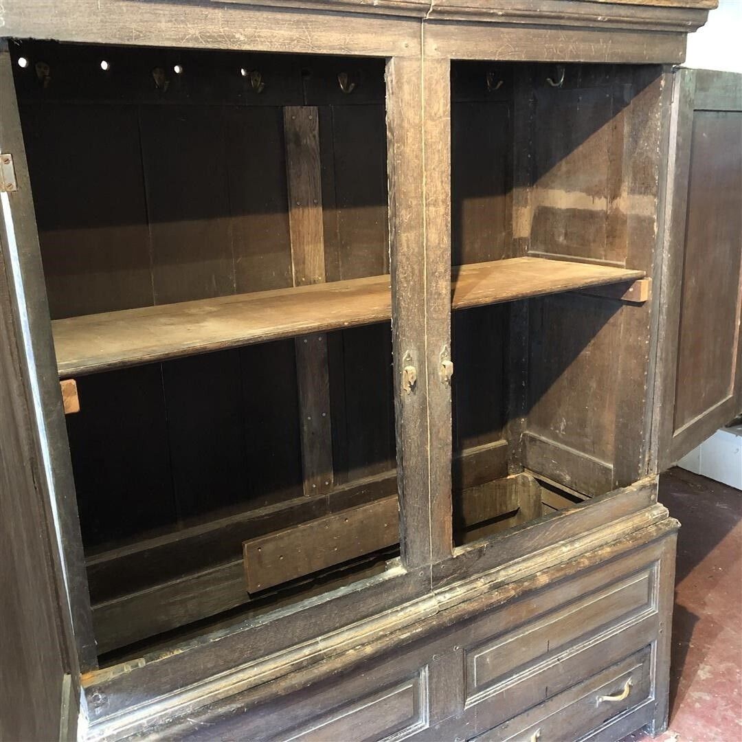 Furniture Antique Oak Large French Country Kitchen Cupboard 19th Century photo