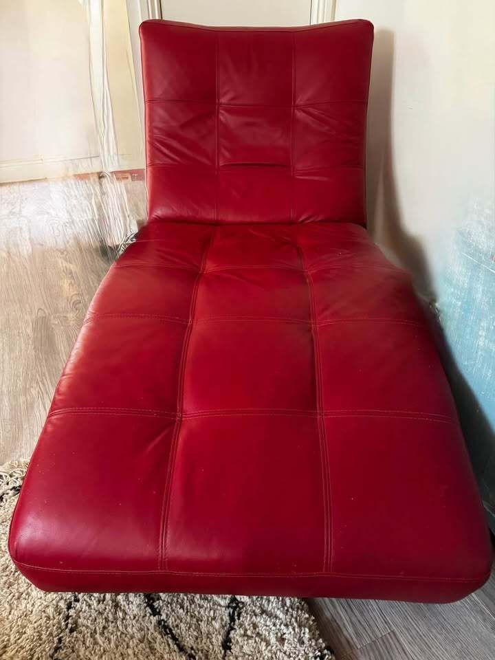 Vintage Leather Chaise Longue photo Furniture