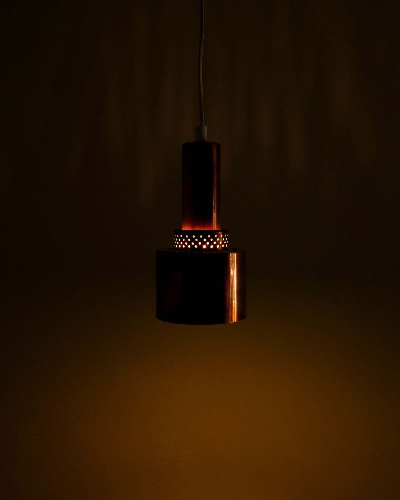 Vintage Swedish Mid Century Copper Ceiling Pendant Lamp By Hans Agne Jakobsson, 1950s photo Lighting