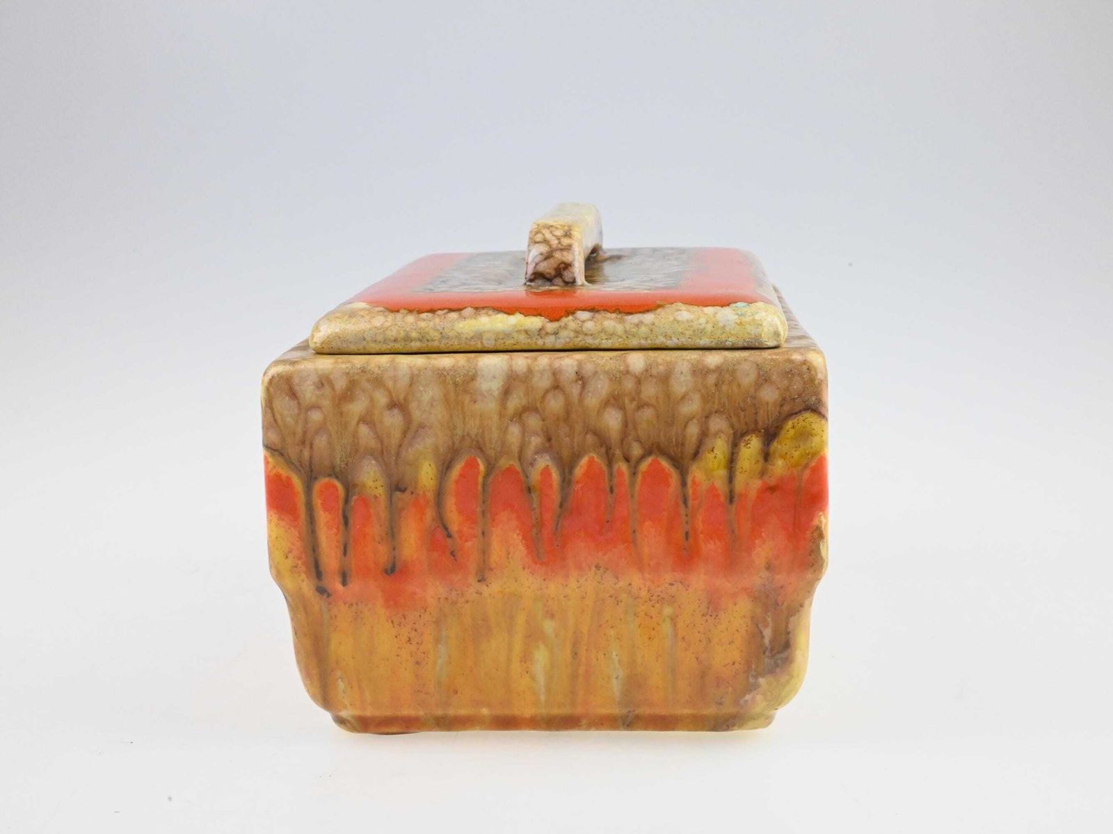 Antique German Art Deco Ceramic Box With Lid, German Pottery, Ceramic Box, Antique Trinket Box, Decorative Box, Collectible Ceramic photo buy
