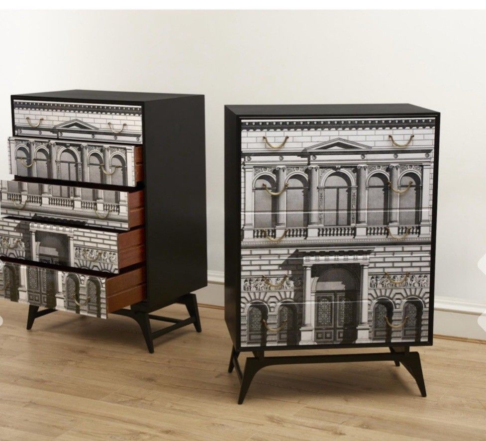 Vintage Chest Of Drawers Italian Fornasetti Style 1950s 60s  Heals Retro Classic photo furniture