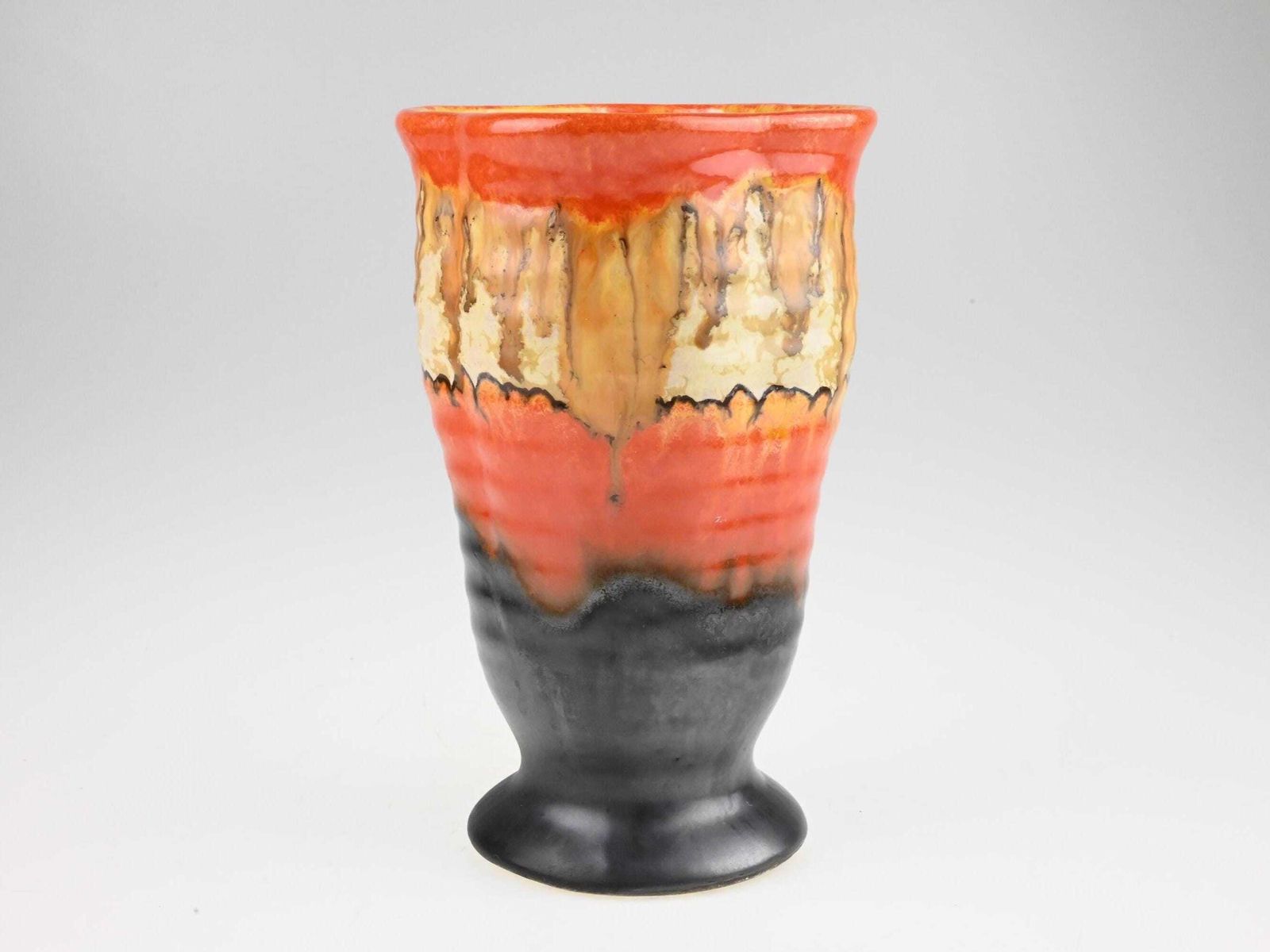 Antique German Art Deco Ceramic Vase, German Pottery, Ceramic Flower Vase, Brown Ceramic Vase, Ceramic Vase, Art Deco Vase, Old Vase photo Home Decor
