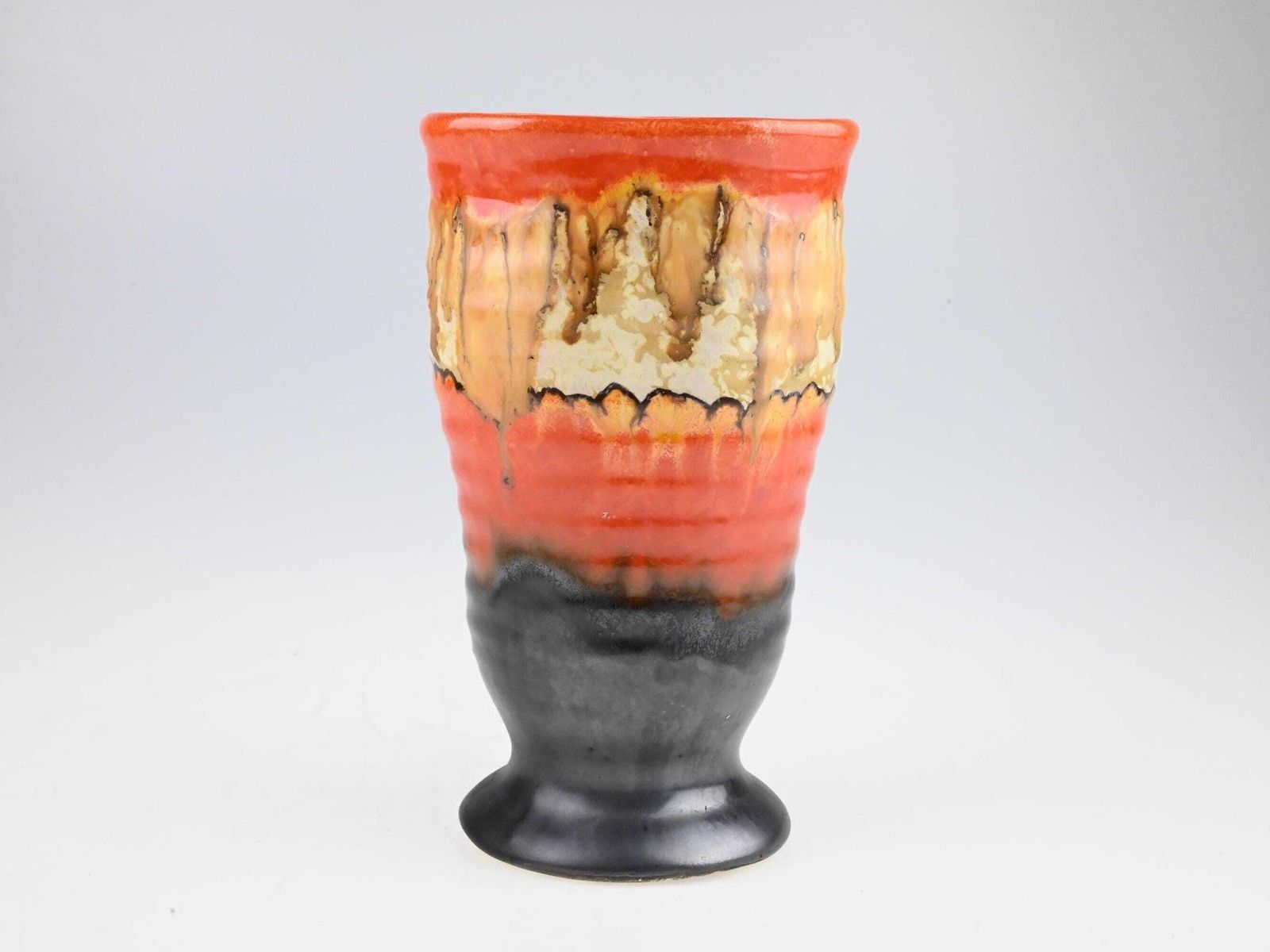 Antique German Art Deco Ceramic Vase, German Pottery, Ceramic Flower Vase, Brown Ceramic Vase, Ceramic Vase, Art Deco Vase, Old Vase photo 77.0