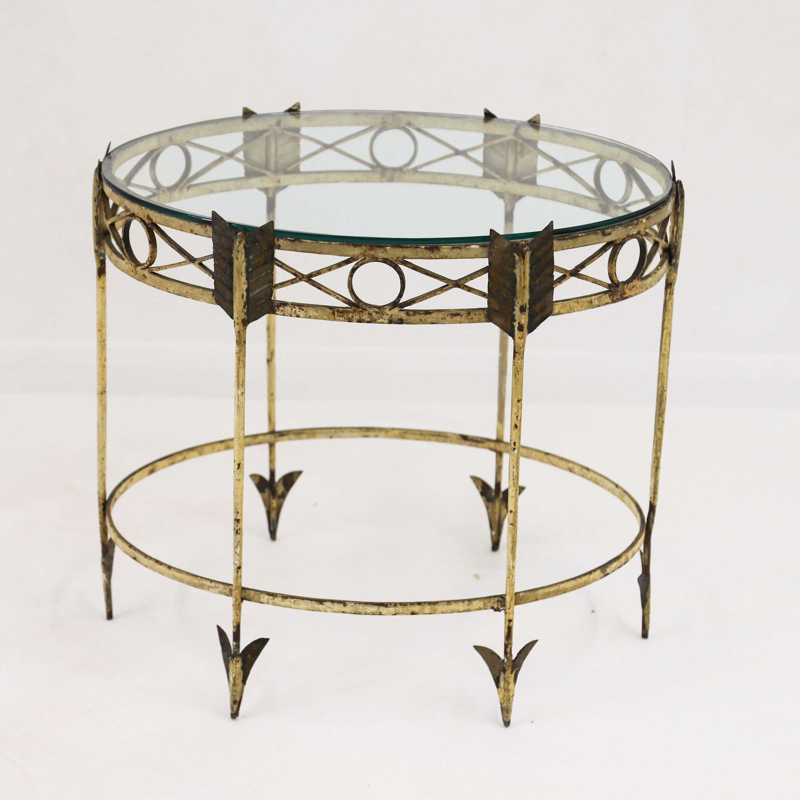 Mid Century Antique French Gilt Metal Coffee Or Drinks Table photo furniture
