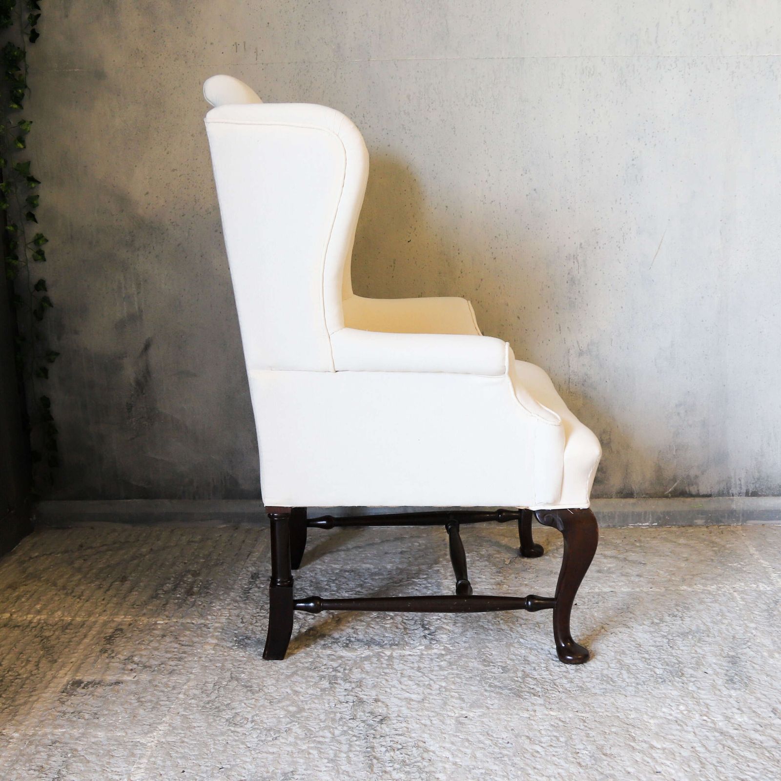 19th Century Arm Chair Newly Upholstered In Calico photo Furniture