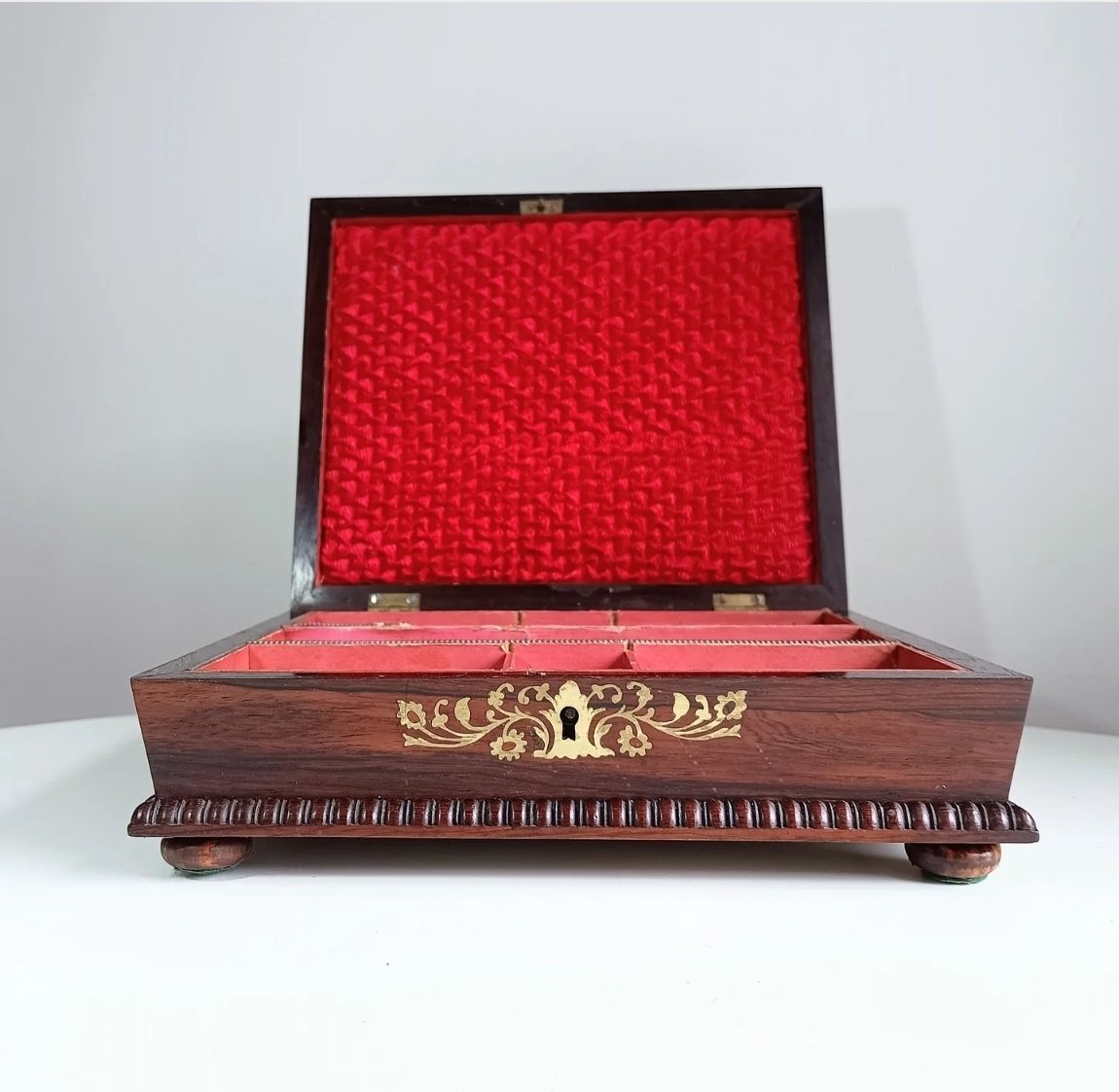 photo furniture Antique 1830s Regency Boulle Work Casket Box Mahogany Or Rosewood   Irish Or English