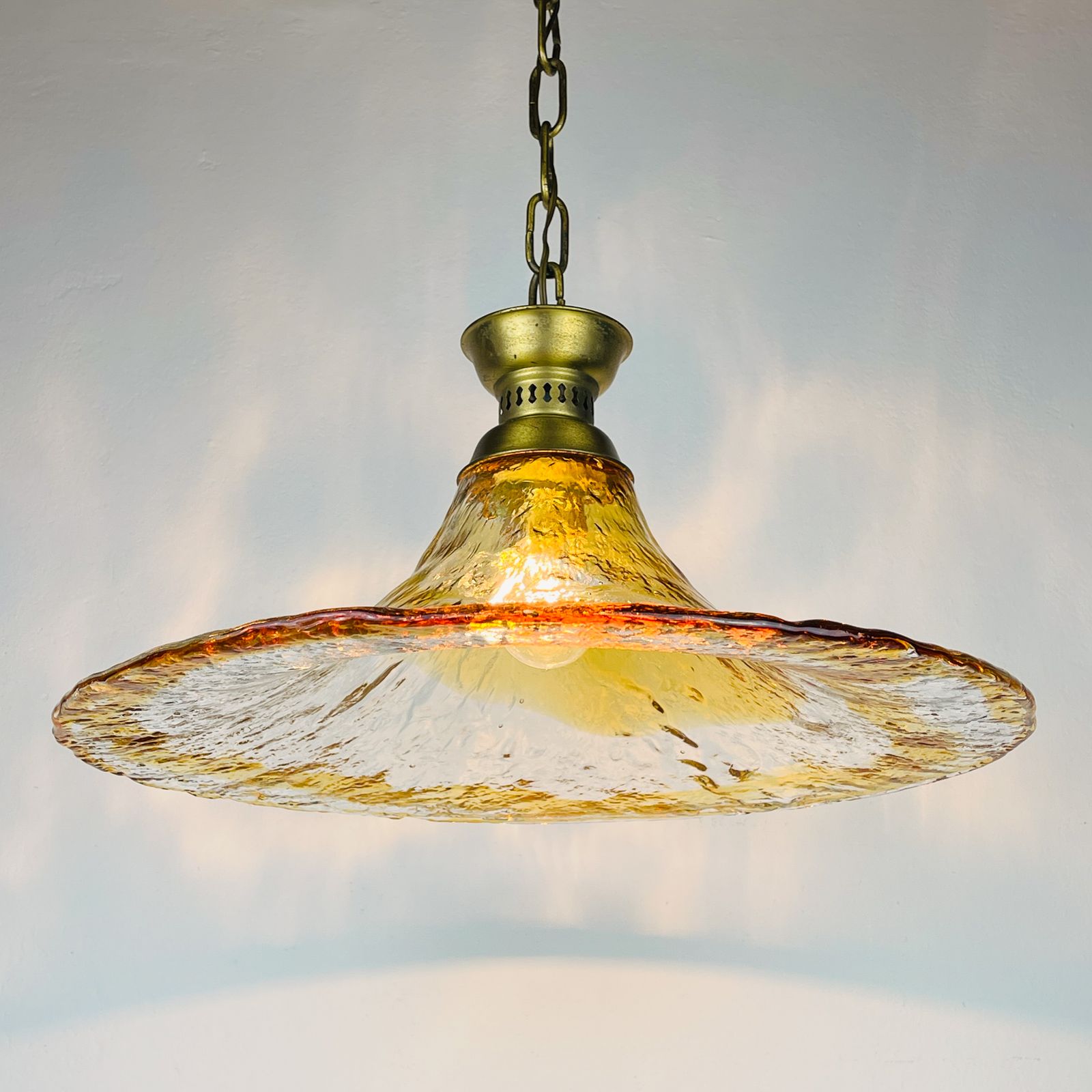 690.0 Vintage Murano Pendant Lamp By Av Mazzega, Italy 1950s photo