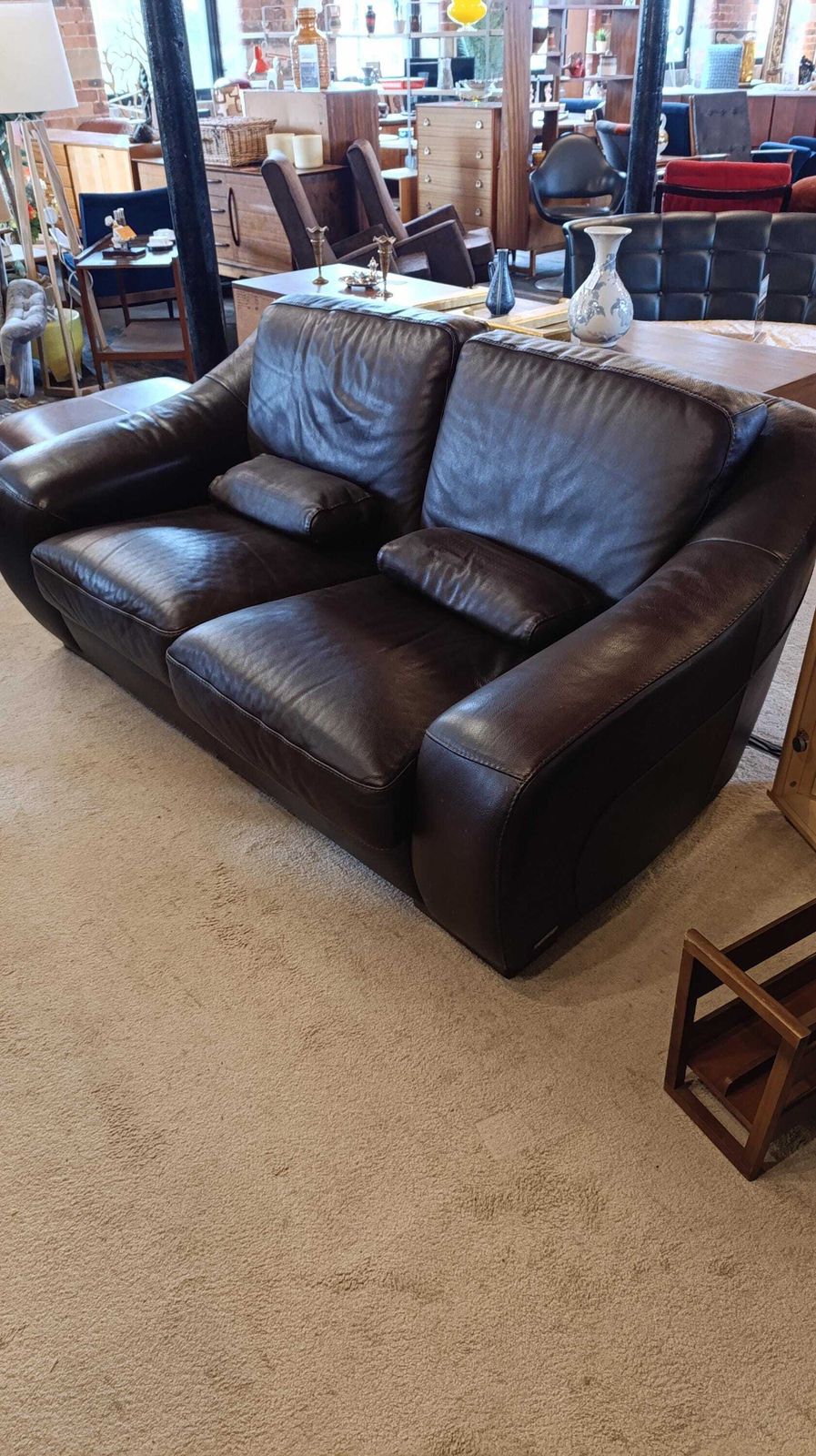 Leather 2 3 Seater Italian Sofa   Stylish 1990s Design photo furniture