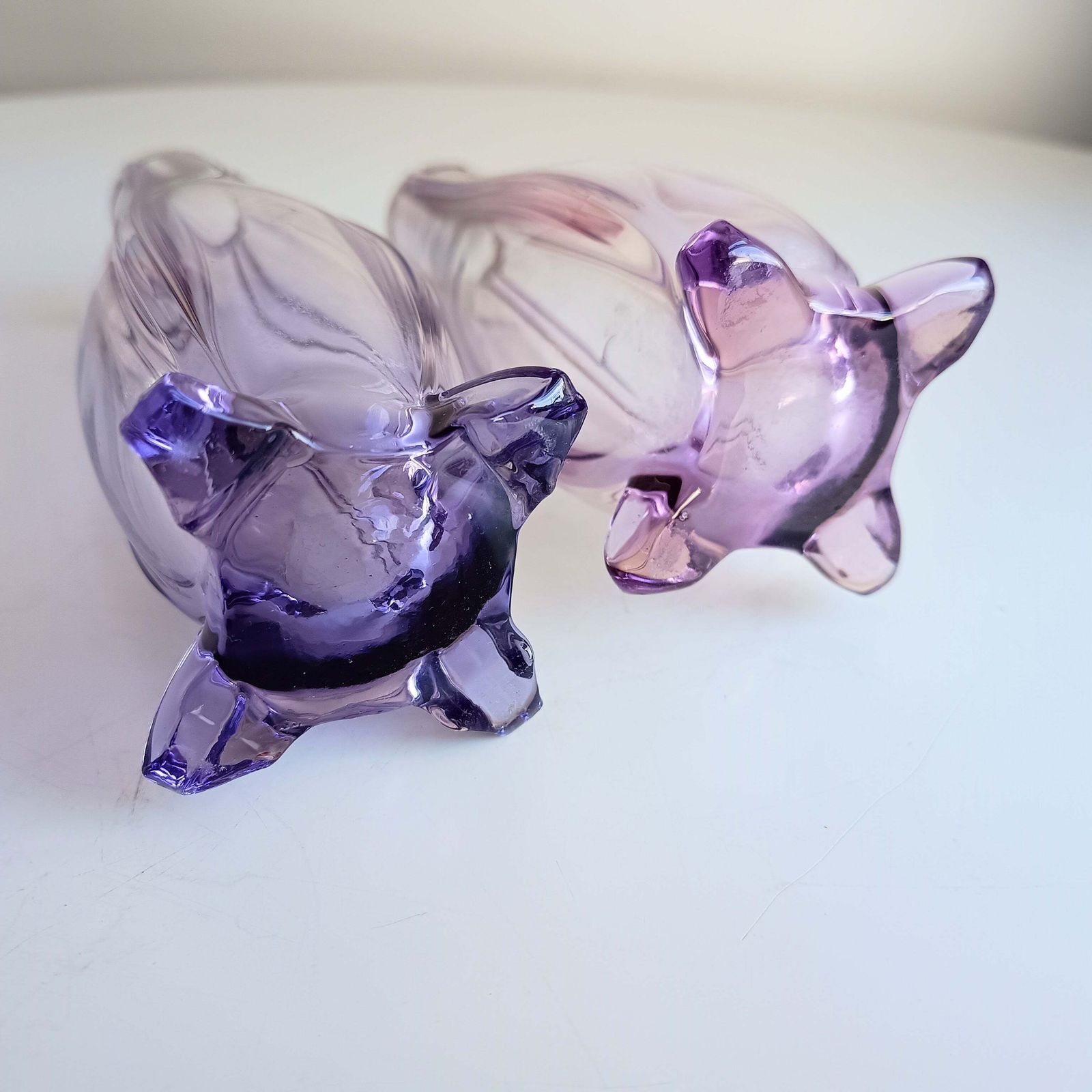 Antique Pair Of Bohemia Export Amethyst Purple Glass Vases, London Hallmarked To David Loebl, Schindler, Sterling Silver Collars 1920s photo vinterior