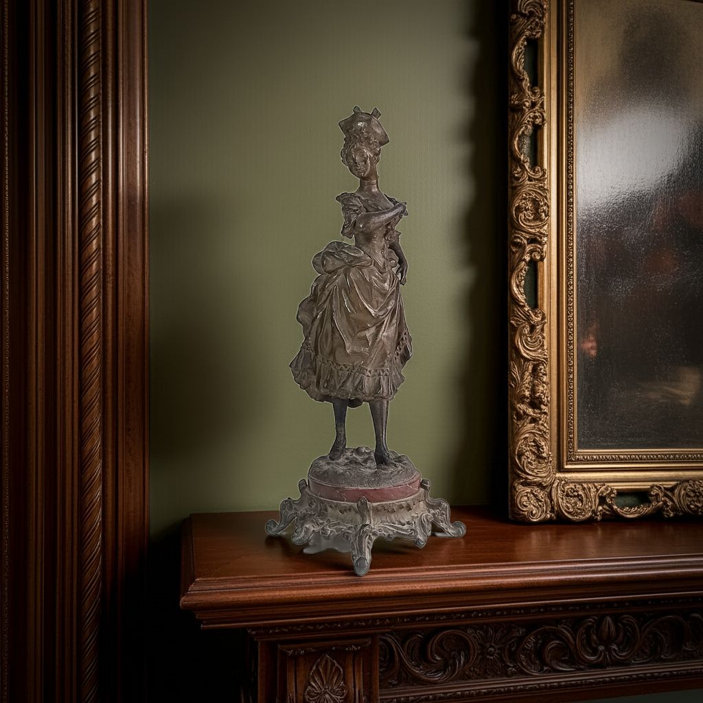 19th Century Classical Bronzed Spelter Sculpture Signed Ernest Rancoulet, Napoleon III Style photo for sale