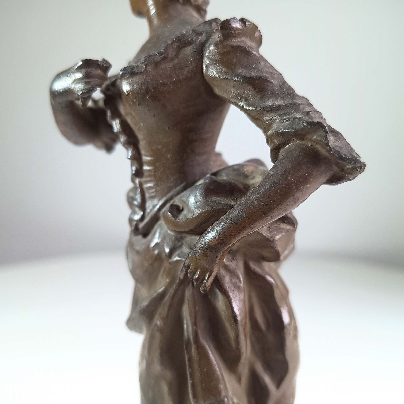 photo vintage 19th Century Classical Bronzed Spelter Sculpture Signed Ernest Rancoulet, Napoleon III Style