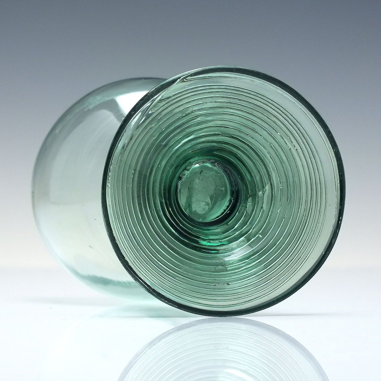 Antique 18th Century English Green Wine Roemer Glass With Hollow Stem C1790 photo vinterior