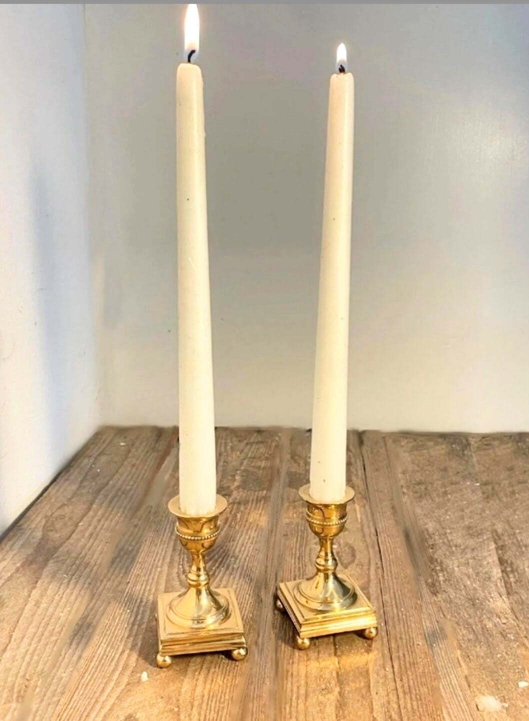 photo furniture Pair Of Vintage Swedish Brass Candle Holders – Erik Jonsson Gelbgjuteri, Gustavian Style