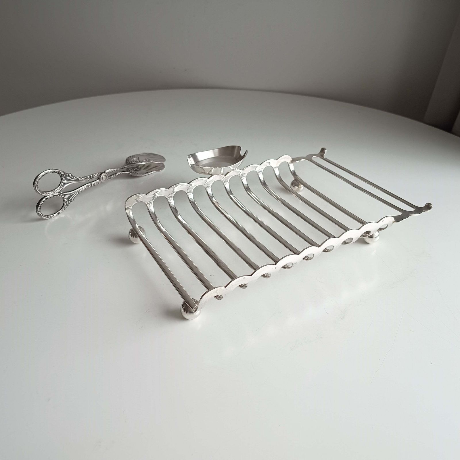Antique English Silver Plate Asparagus Server Drainer With Provencal Sauce Or Butter Side Dish Signed Late Victorian To Edwardian Sheffield photo vintage