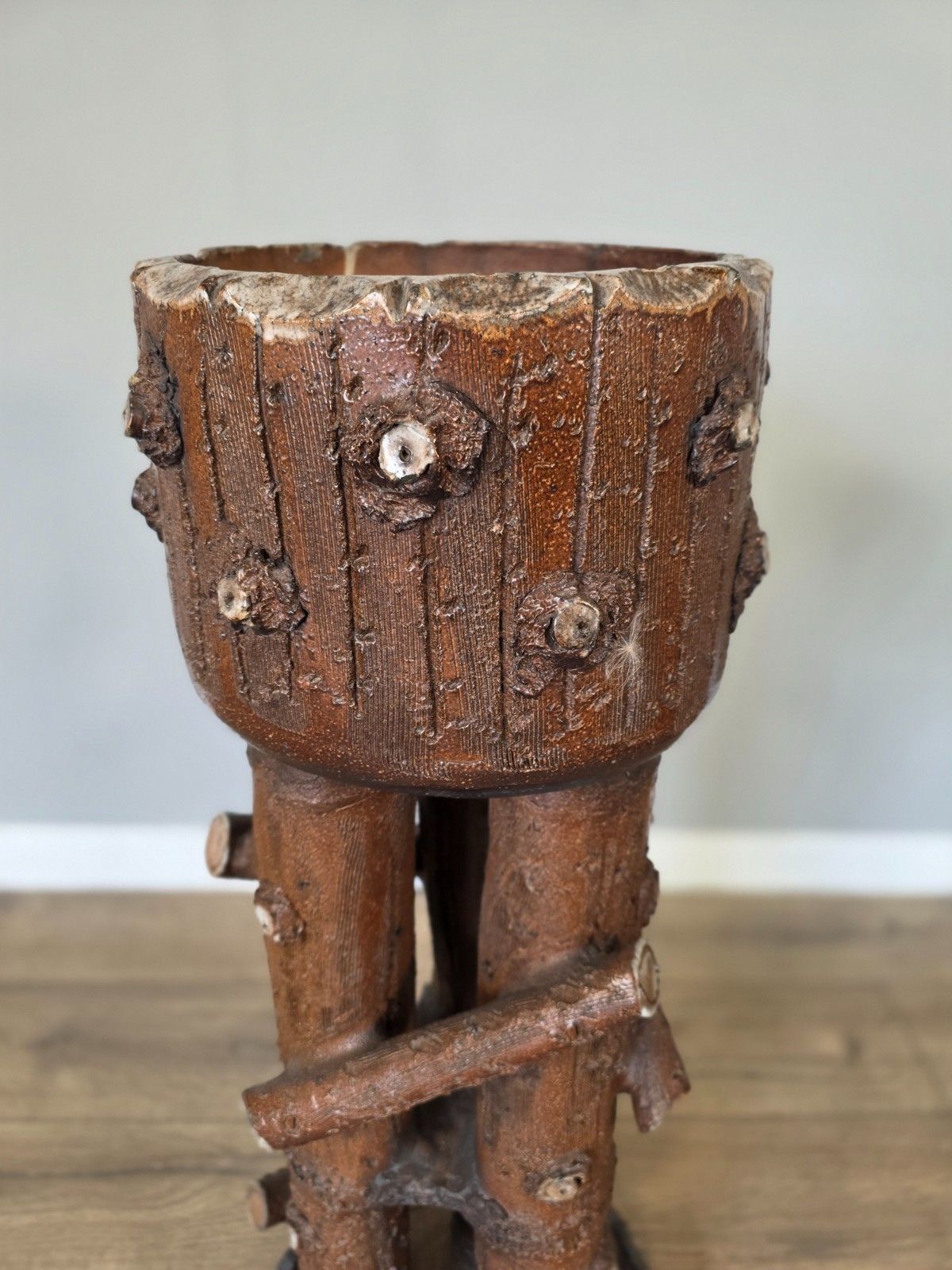 Antique 19th Century Pottery Naturalistic Planter/Jardiniere photo vinterior