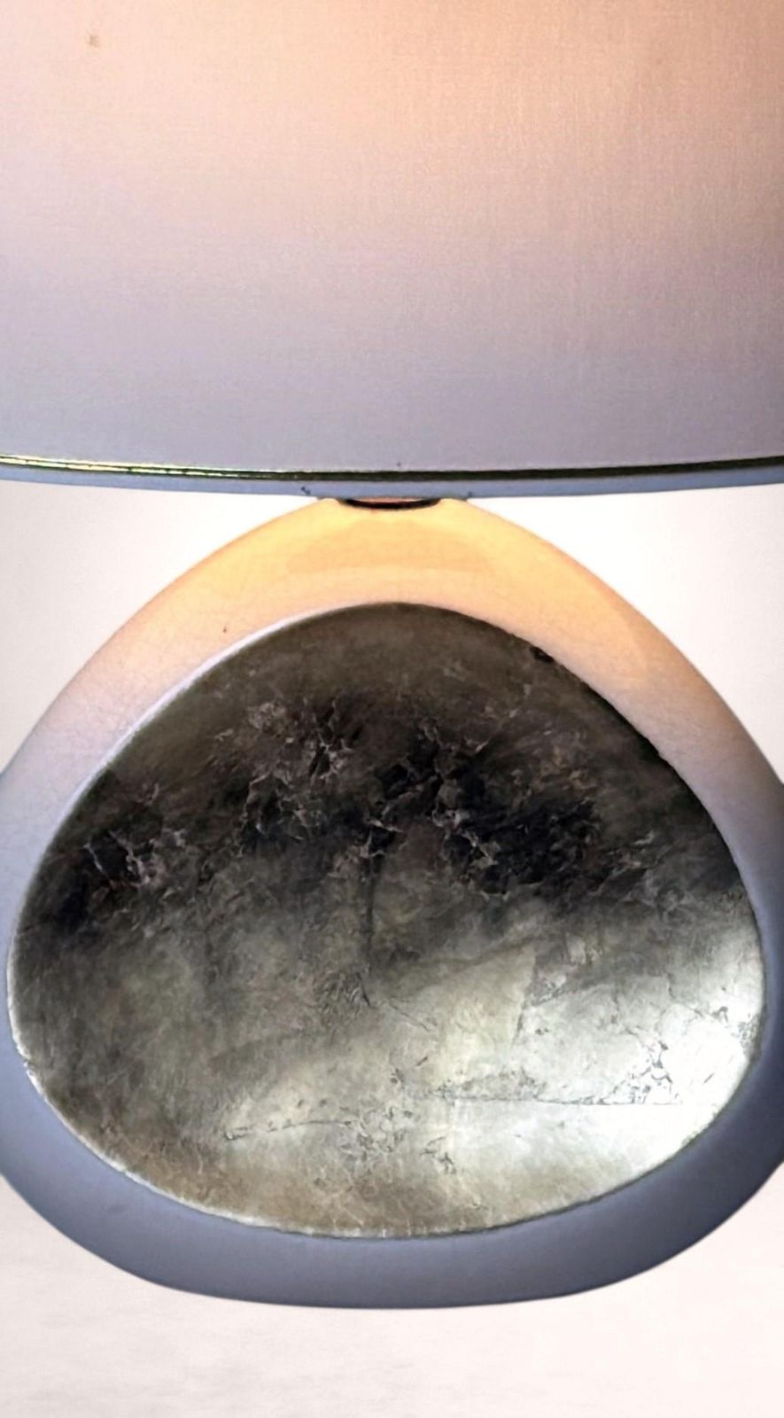 Lighting Le Dauphin French Table Lamp In Crackled Glazed Porcelain With Gold Leaf Accents photo