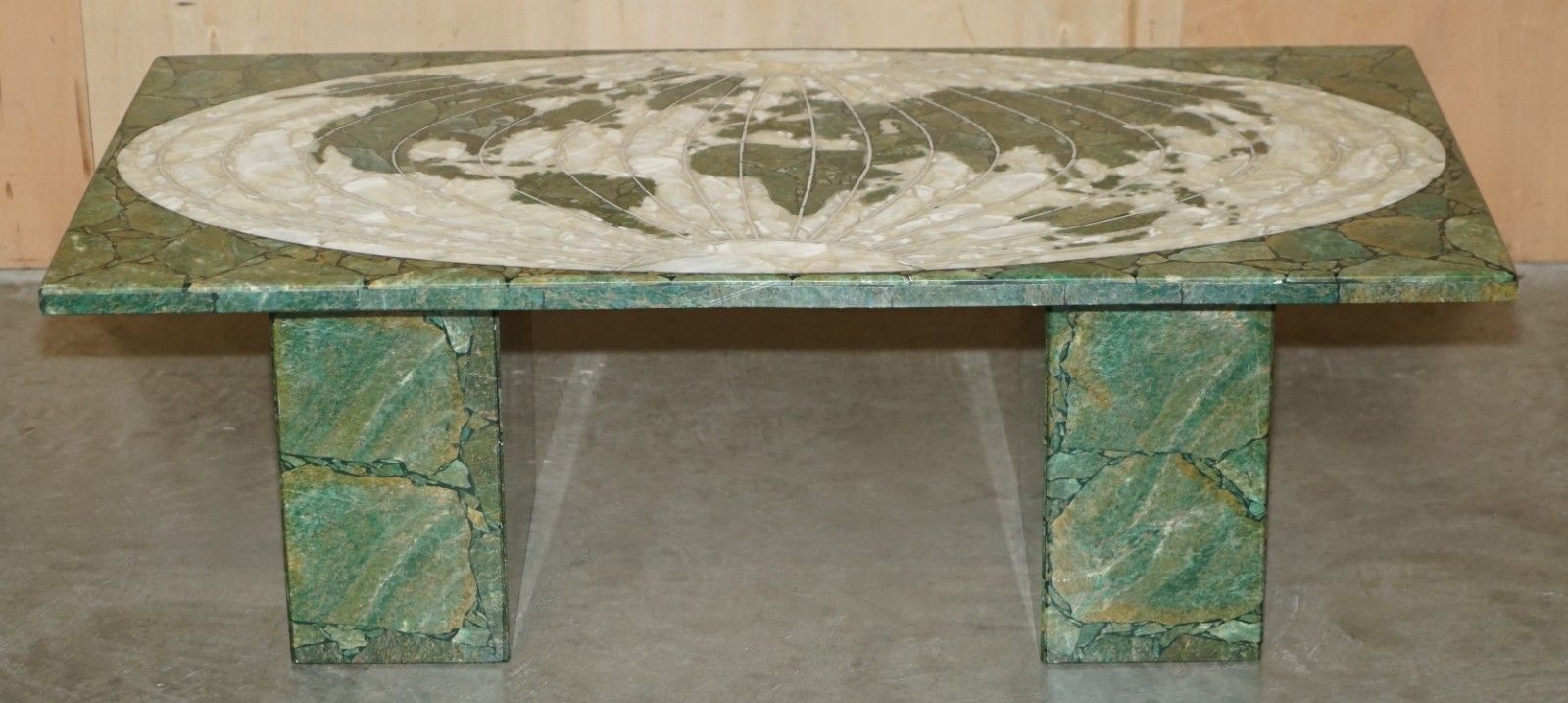 Mid Century Modern 1950's Italian Marble & Onyx World Map Coffee Cocktail Table photo for sale