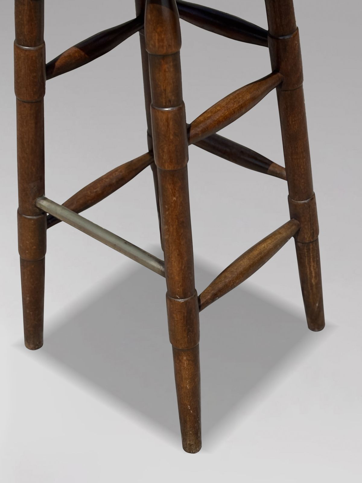 19th Century Tall Elm Bar Saddle Seat Stool photo vinterior