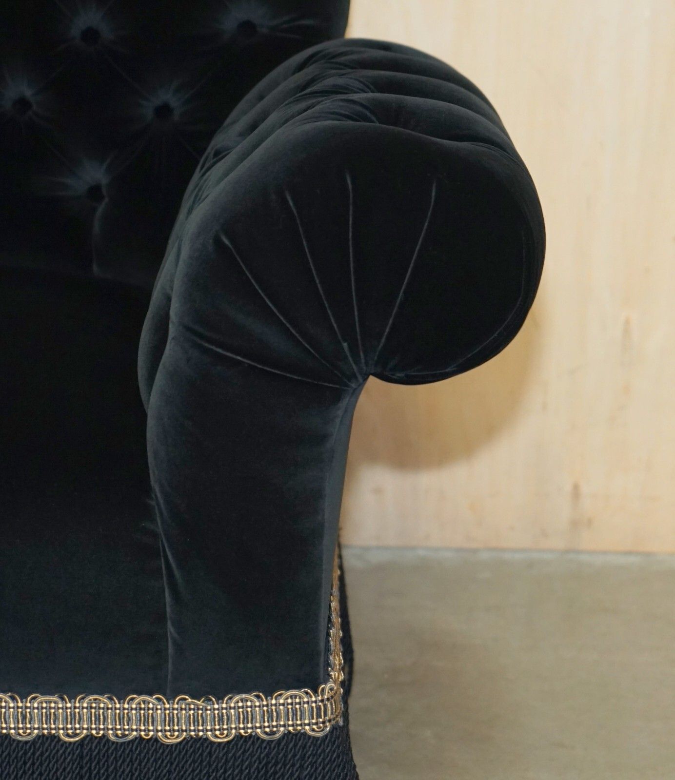 photo for sale Rrp £7000 George Smith Chelsea Butterfly Black Velvet Chesterfield Armchair