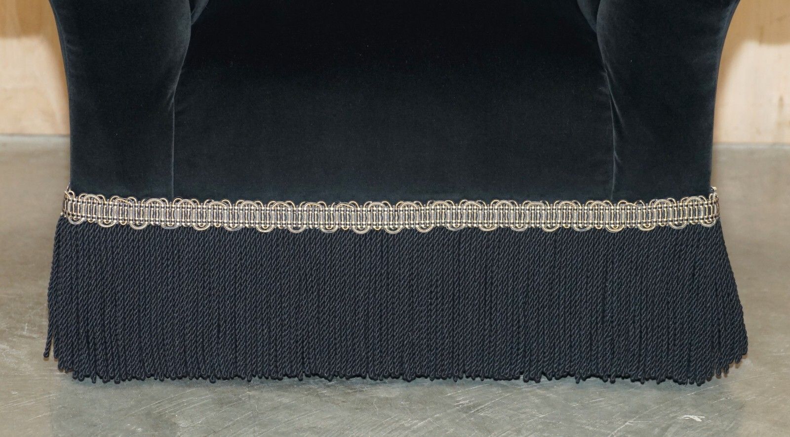 Furniture Rrp £7000 George Smith Chelsea Butterfly Black Velvet Chesterfield Armchair photo