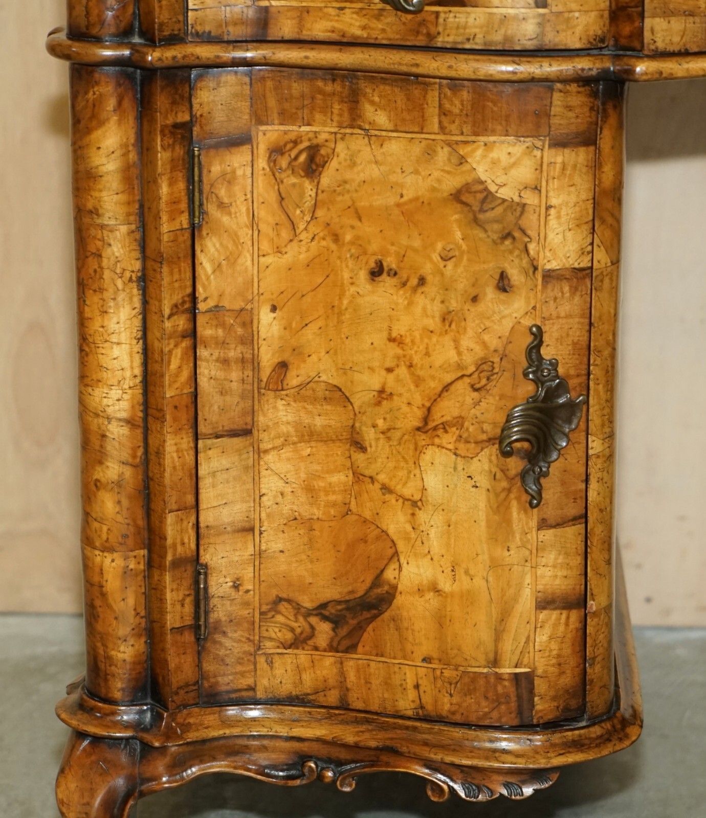 Exquisite Antique Italian Circa 1860 Olive Wood Desk Writing Table Sublime Wood photo buy