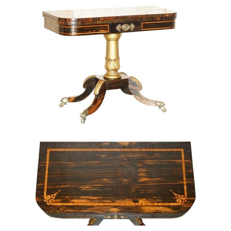 Antique Restored William IV Circa 1830 Coromandel Occasional Games Cards Table