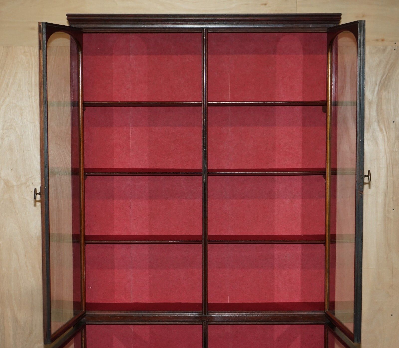 photo furniture Large Victorian Haberdashery Apothecary Shops Cabinet Glazed Door Bookcase