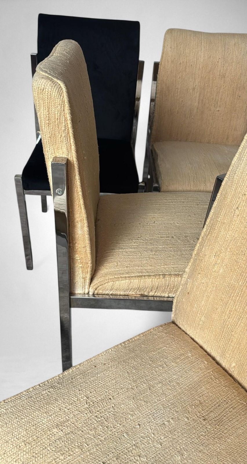 Furniture Mid Century Italian Chrome Dining Chairs Set Of 6 photo