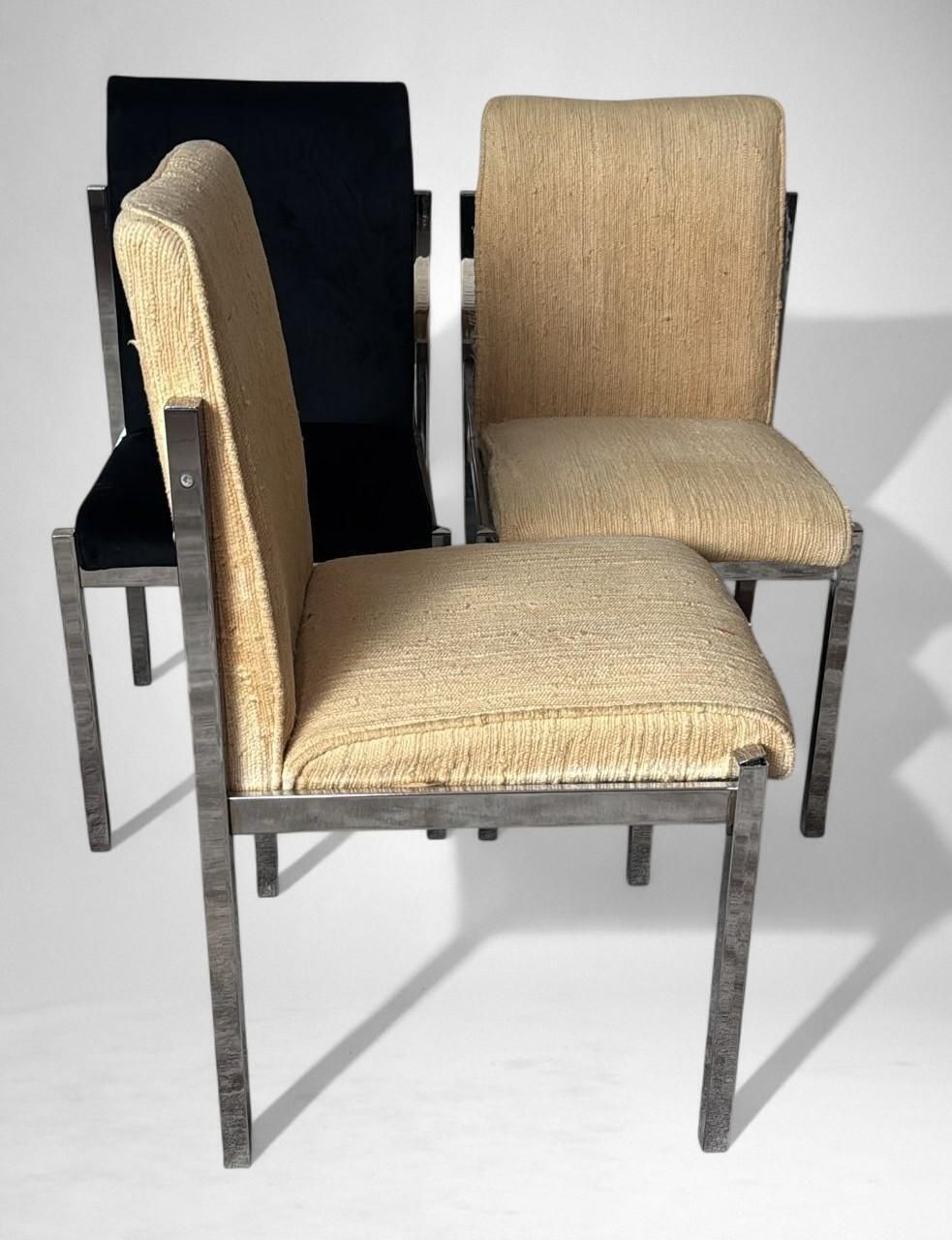 2204.0 Mid Century Italian Chrome Dining Chairs Set Of 6 photo