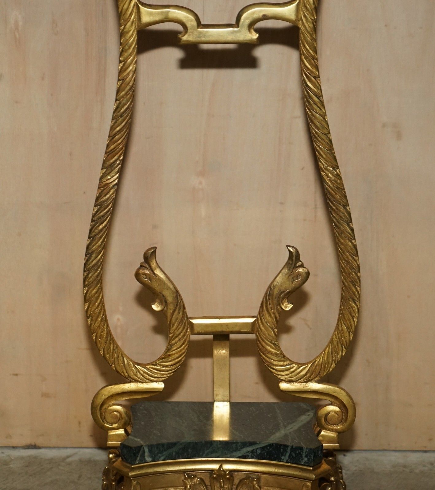 Pair Of Antique French Circa 1880 Solid Brass & Green Marble Side End Tables photo vinterior