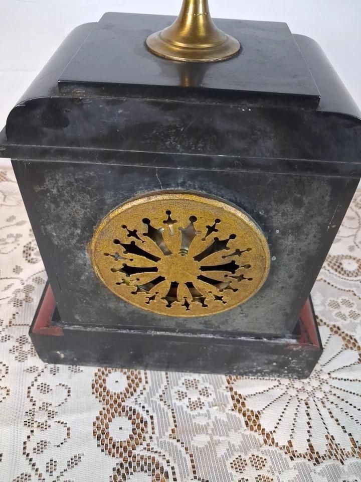 French Antique Mantle Marble Clock Ticking And Chiming photo 260.0
