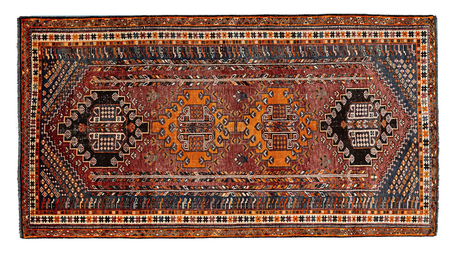 Hand Knotted Qashqai Tribal Rug 277x141cm photo furniture