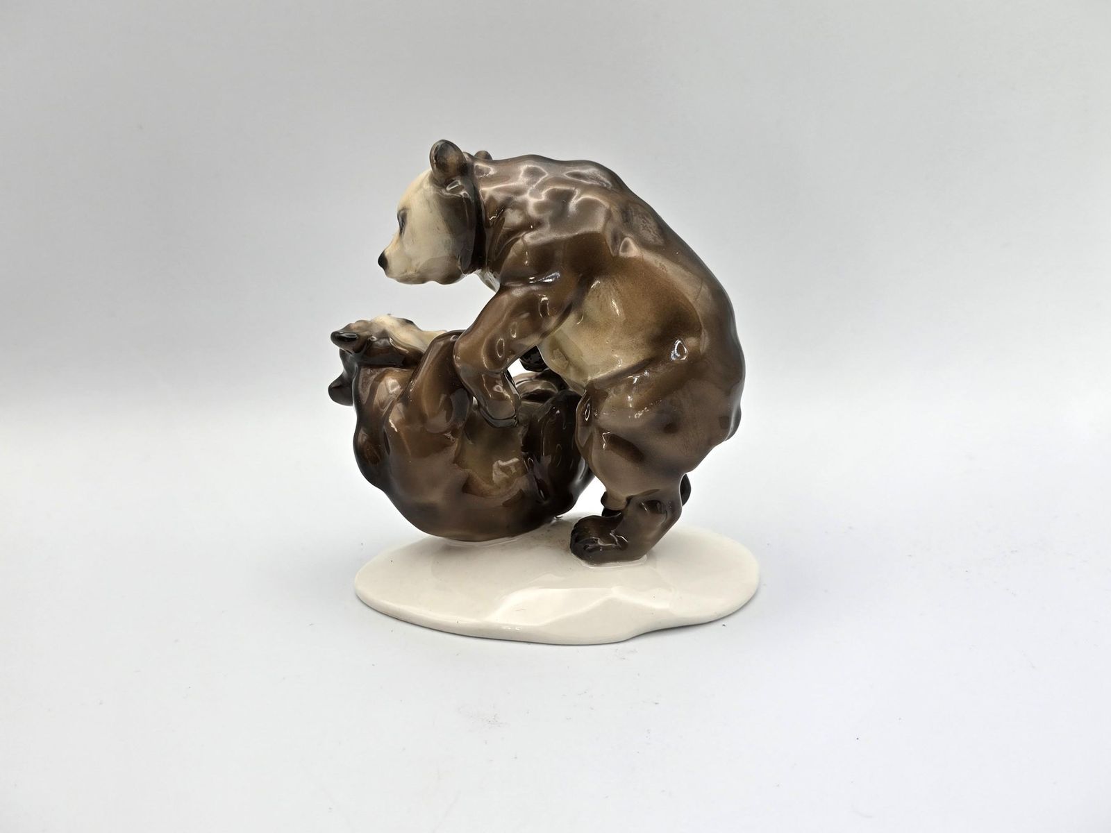 Vintage Hutschenreuther Selb Playing Bears   Karl Tutter 1950s Bear Figurine   Germany Porcelain Art Department   Hand Painted photo Art