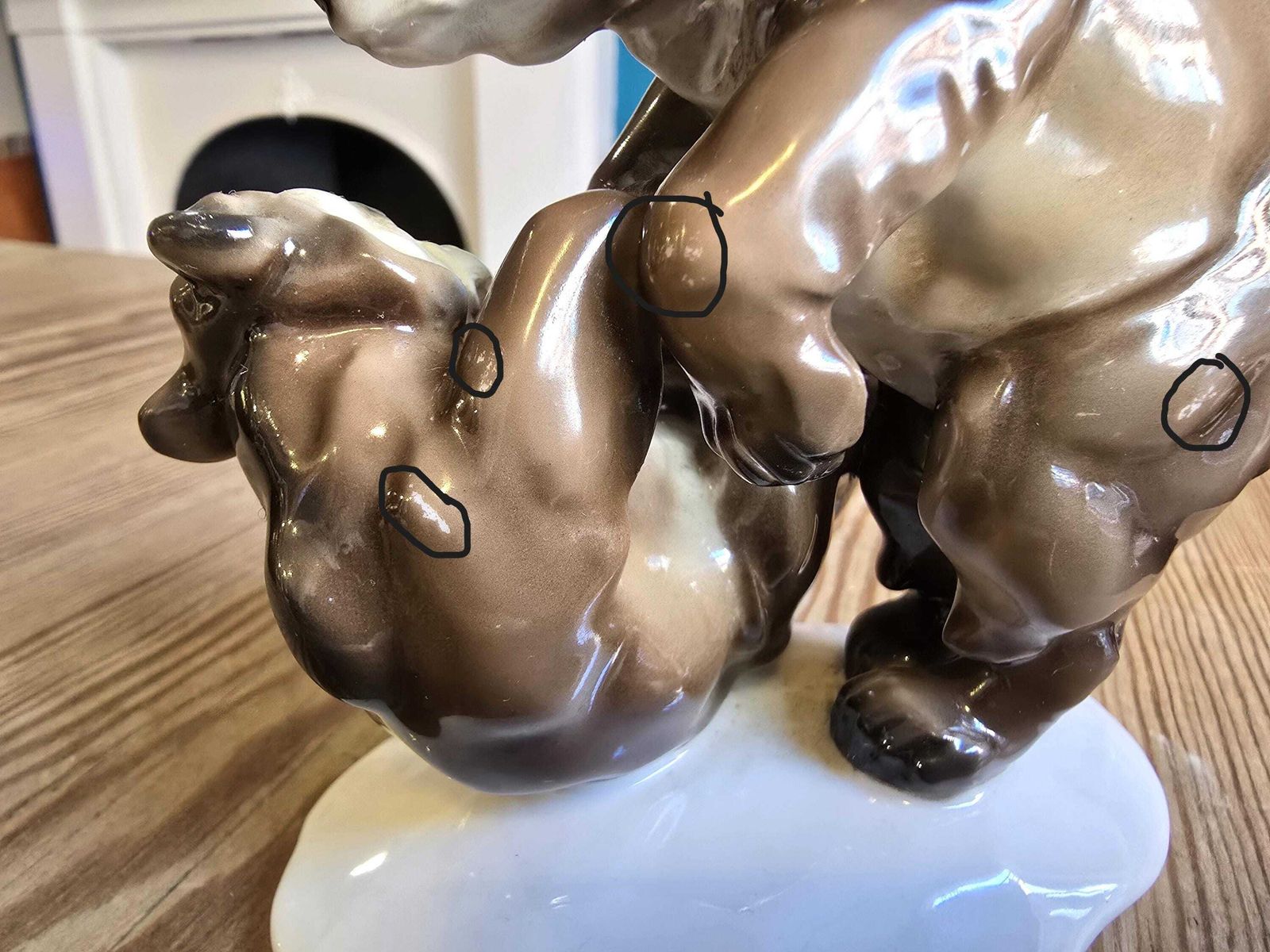 photo for sale Vintage Hutschenreuther Selb Playing Bears   Karl Tutter 1950s Bear Figurine   Germany Porcelain Art Department   Hand Painted