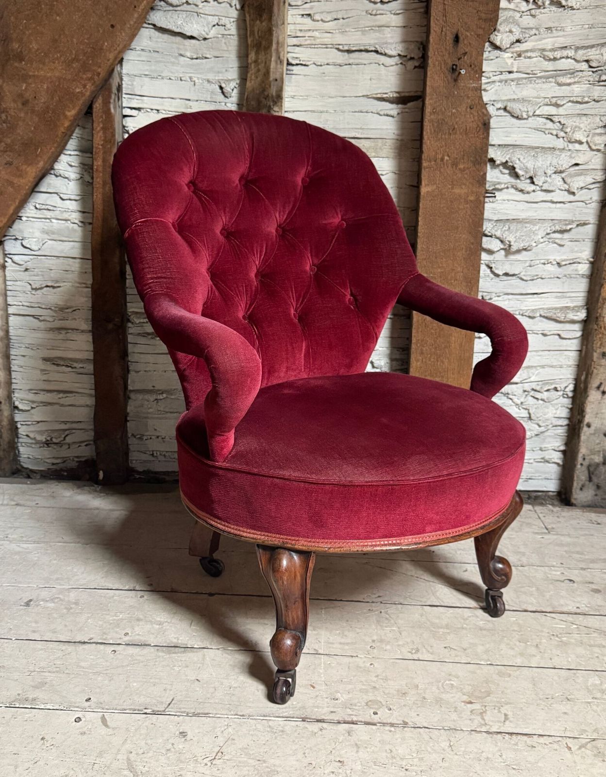 Victorian Iron Framed Button Back Armchair photo furniture