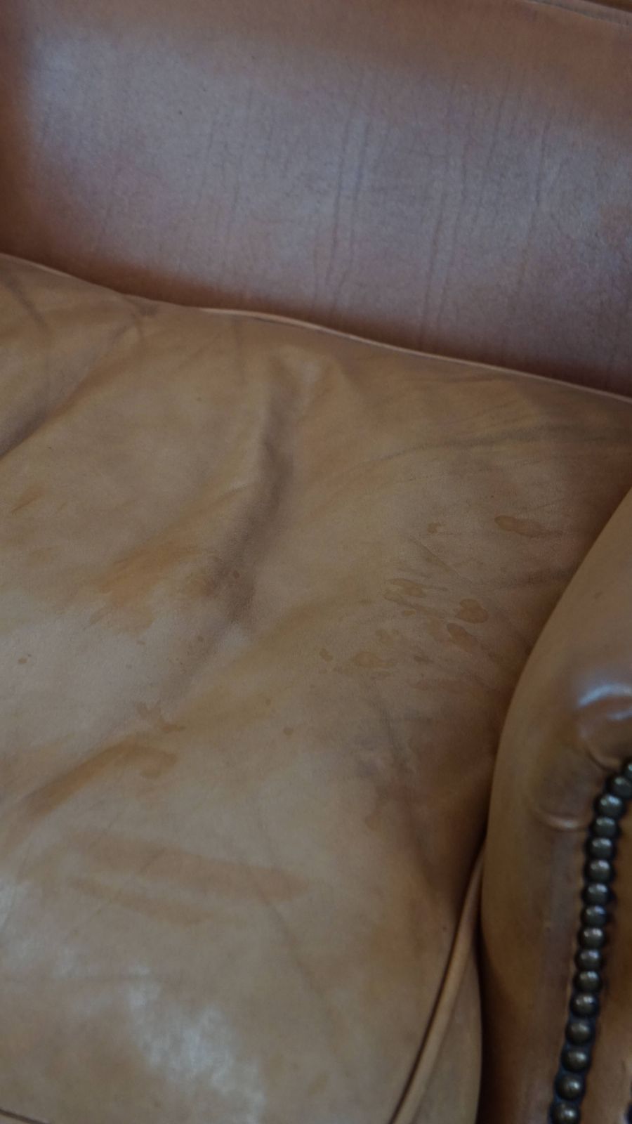 photo for sale Unique And Comfortable Wing Chair Made Of Cowhide Leather Finished With Decorative Studs And Beautiful Details