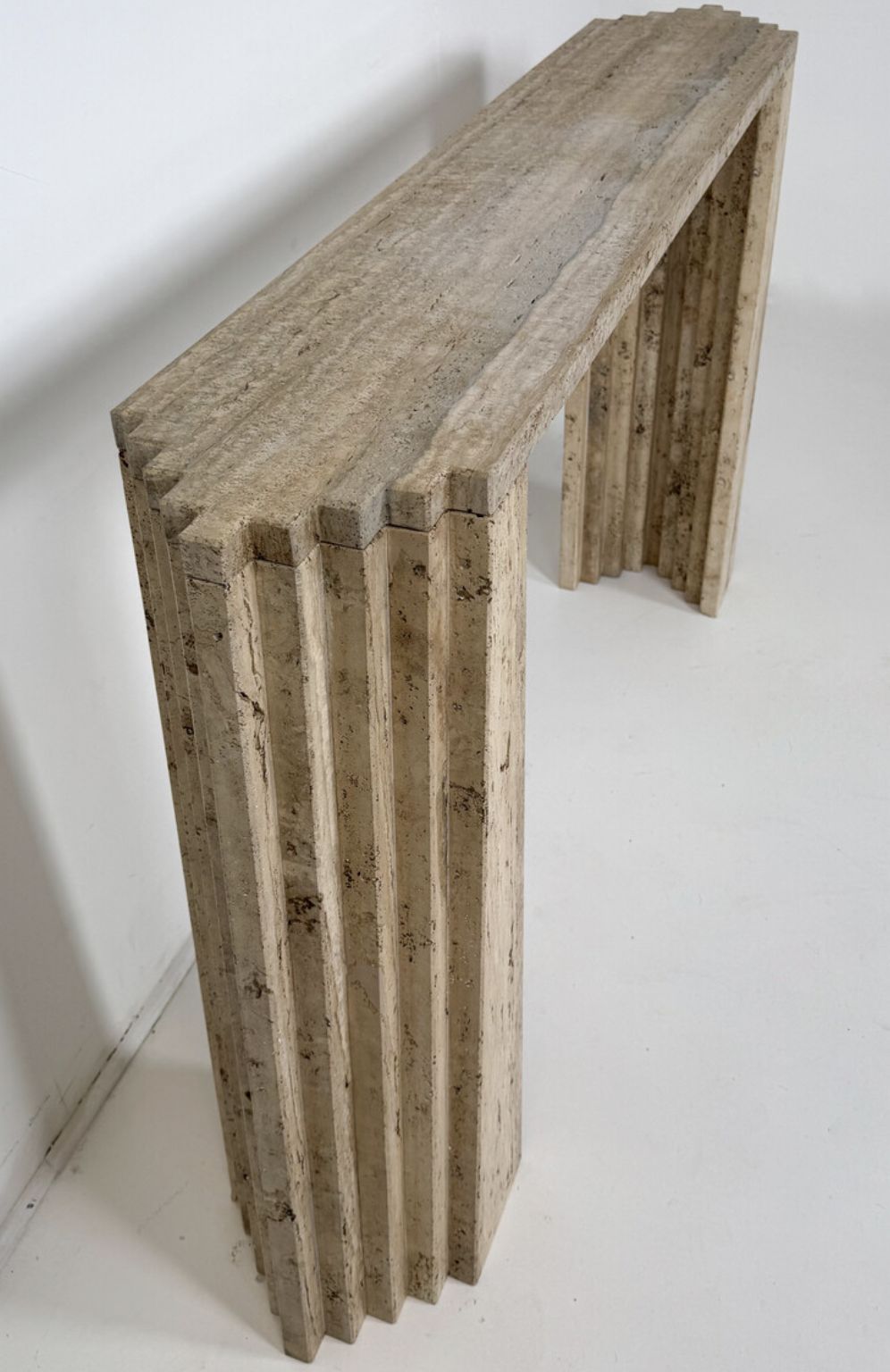 Mid Century Travertine Console, Italy photo 2900.0
