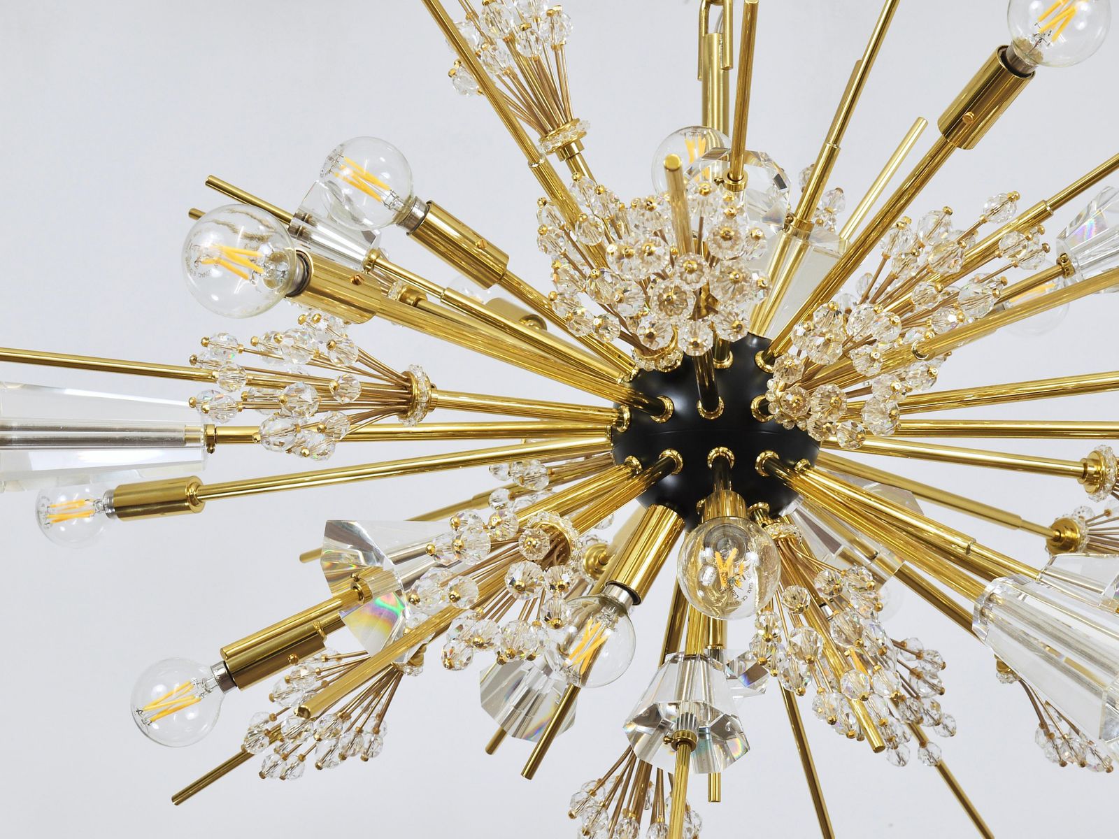 Huge J.L. Lobmeyr Metropolitan Opera Sputnik Crystal Brass Met Chandelier Vienna photo for sale