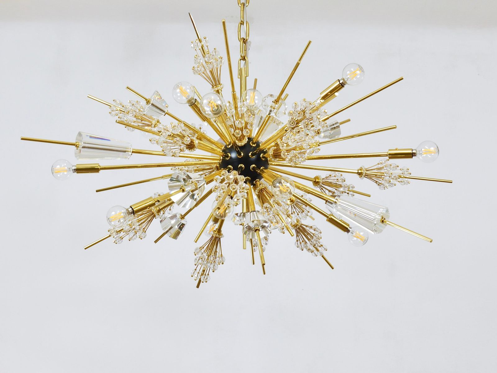 photo for sale Huge J.L. Lobmeyr Metropolitan Opera Sputnik Crystal Brass Met Chandelier Vienna