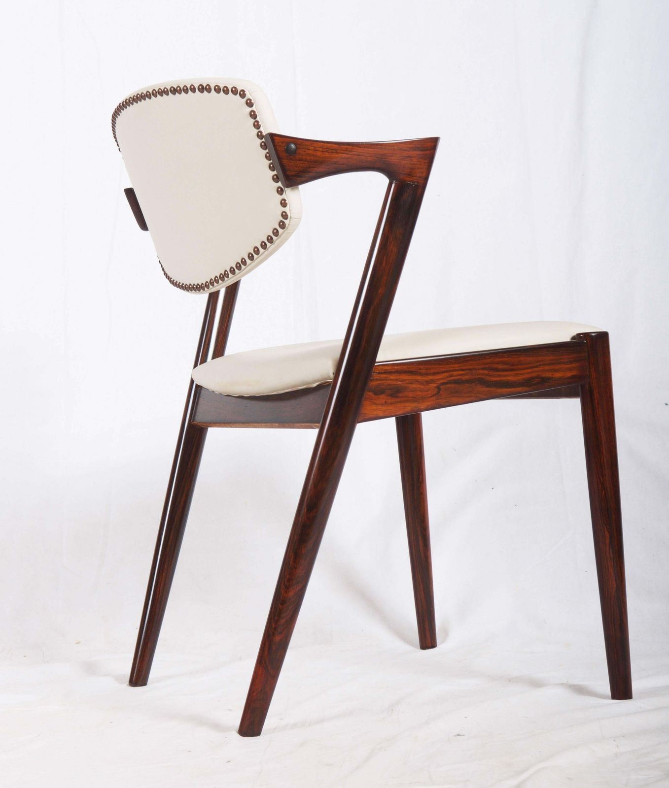 Hardwood And Leather Chairs By Kai Kristiansen Model 42
