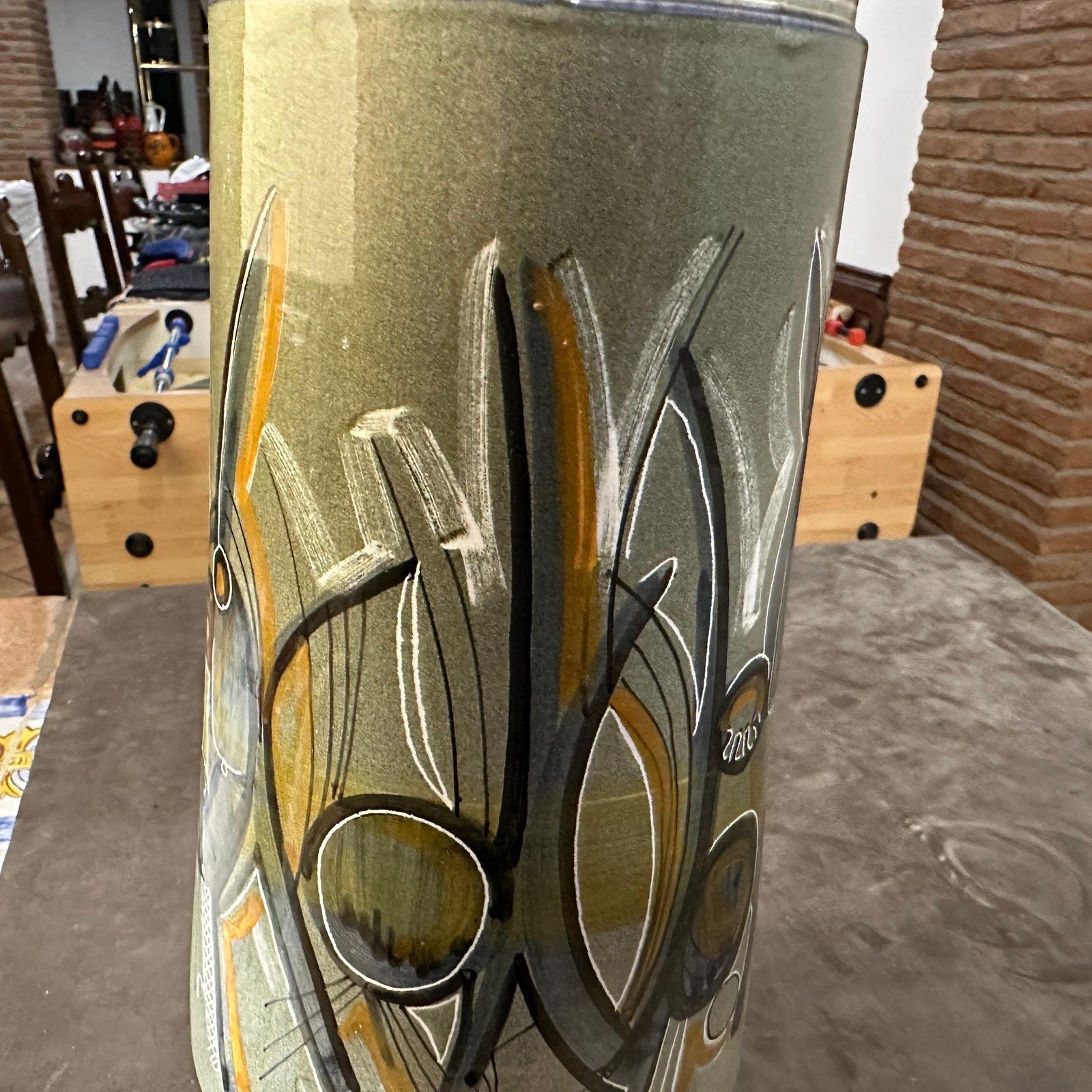A Unique 1960s Futurist Hand Painted Ceramic Vase By Cianciolo For Nova photo furniture
