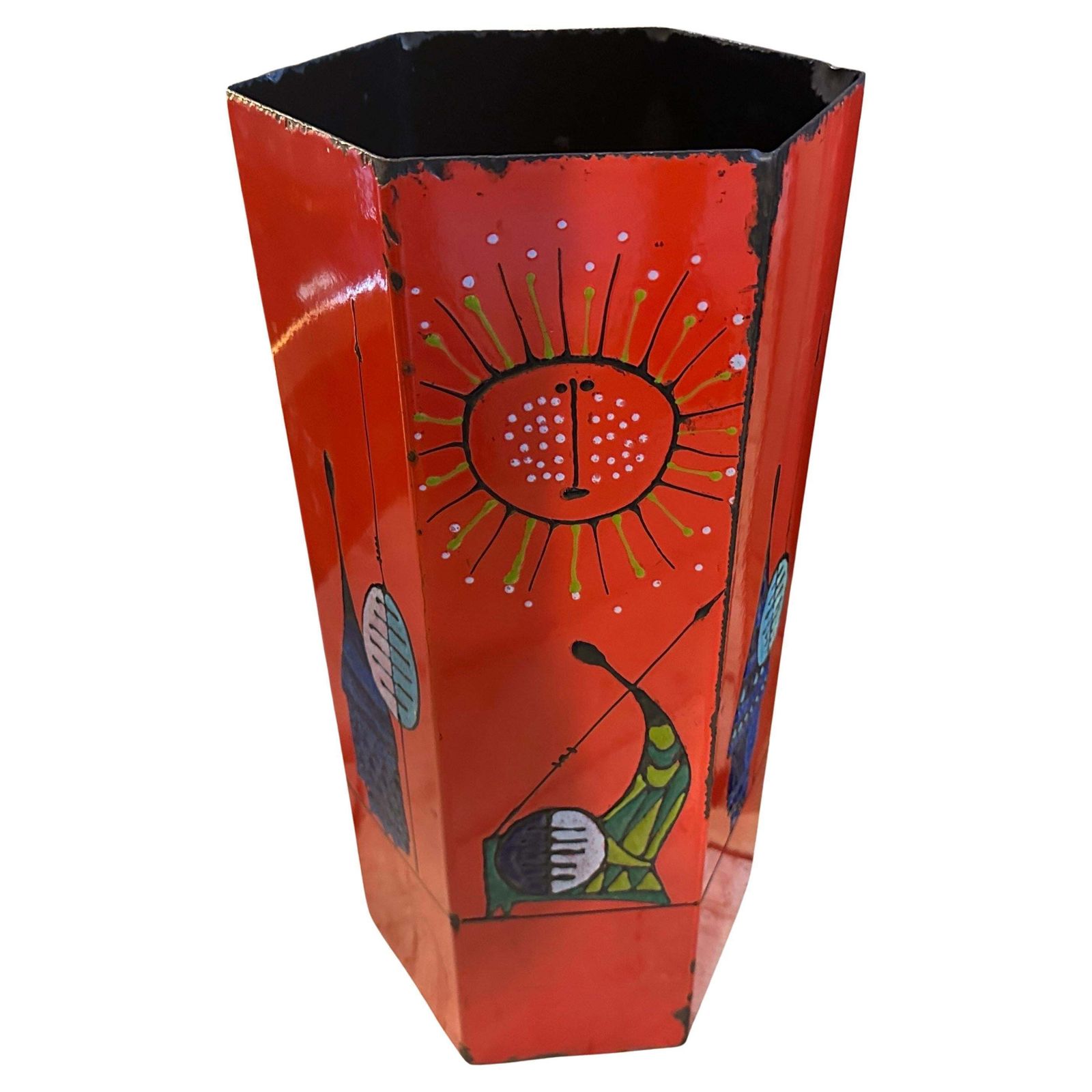 1960s Mid Century Modern Lacquered Iron Italian Umbrella Stand