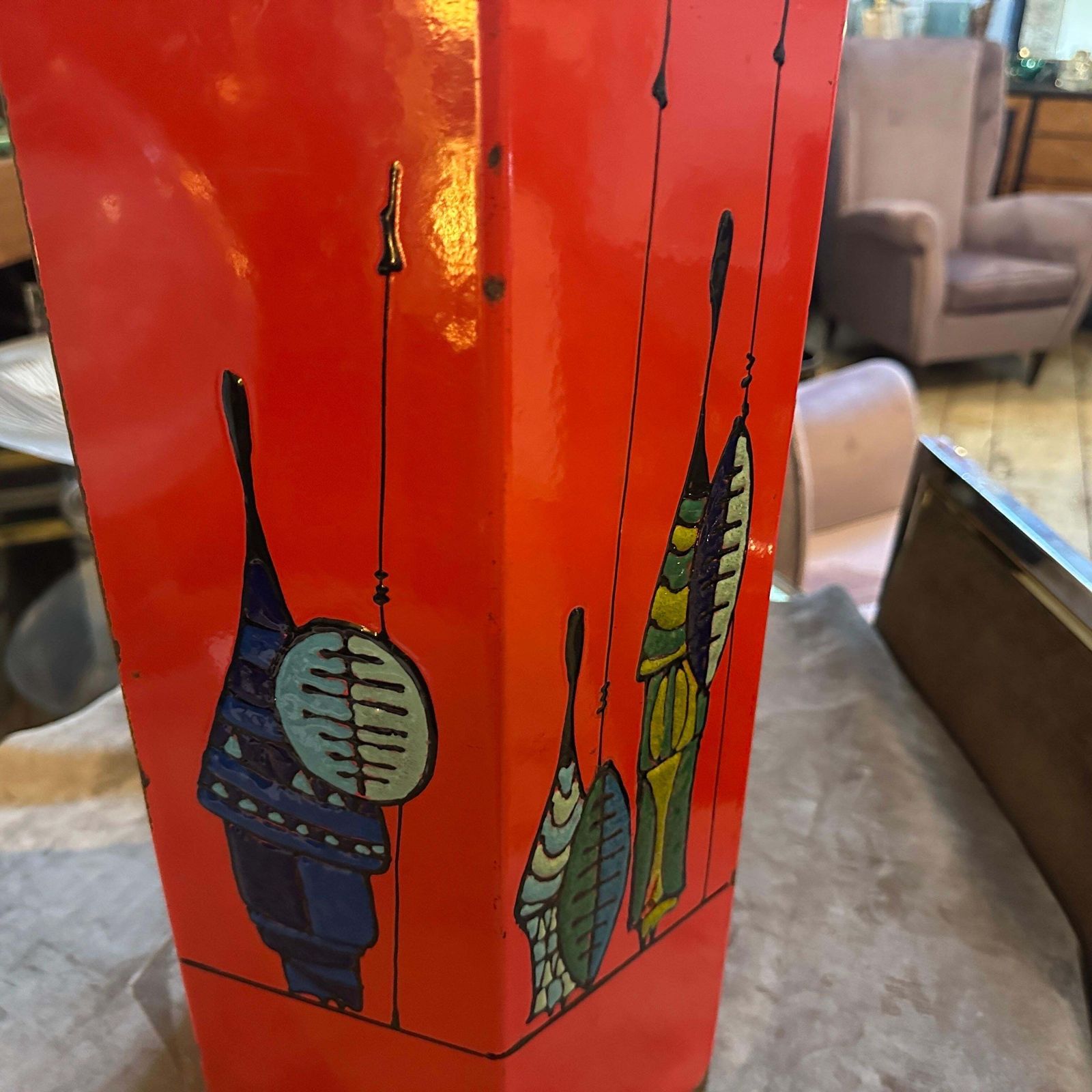 photo vinterior 1960s Mid Century Modern Lacquered Iron Italian Umbrella Stand