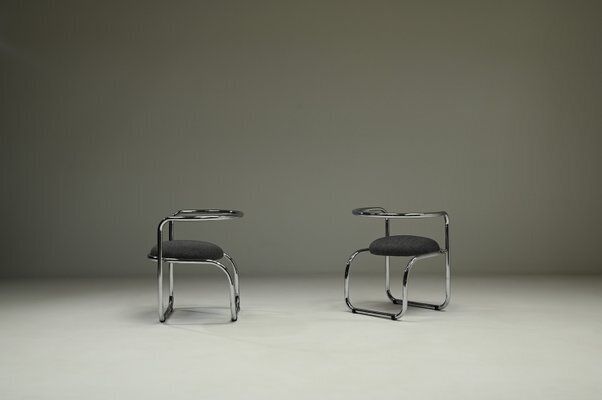 Set Of Italian Chrome Side Chairs, 1970s photo Furniture