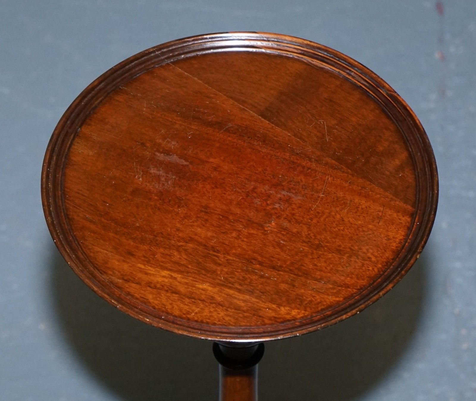 Antique Hardwood Tripod Pedestal Plant Table Stand Hand Turned Column photo vintage
