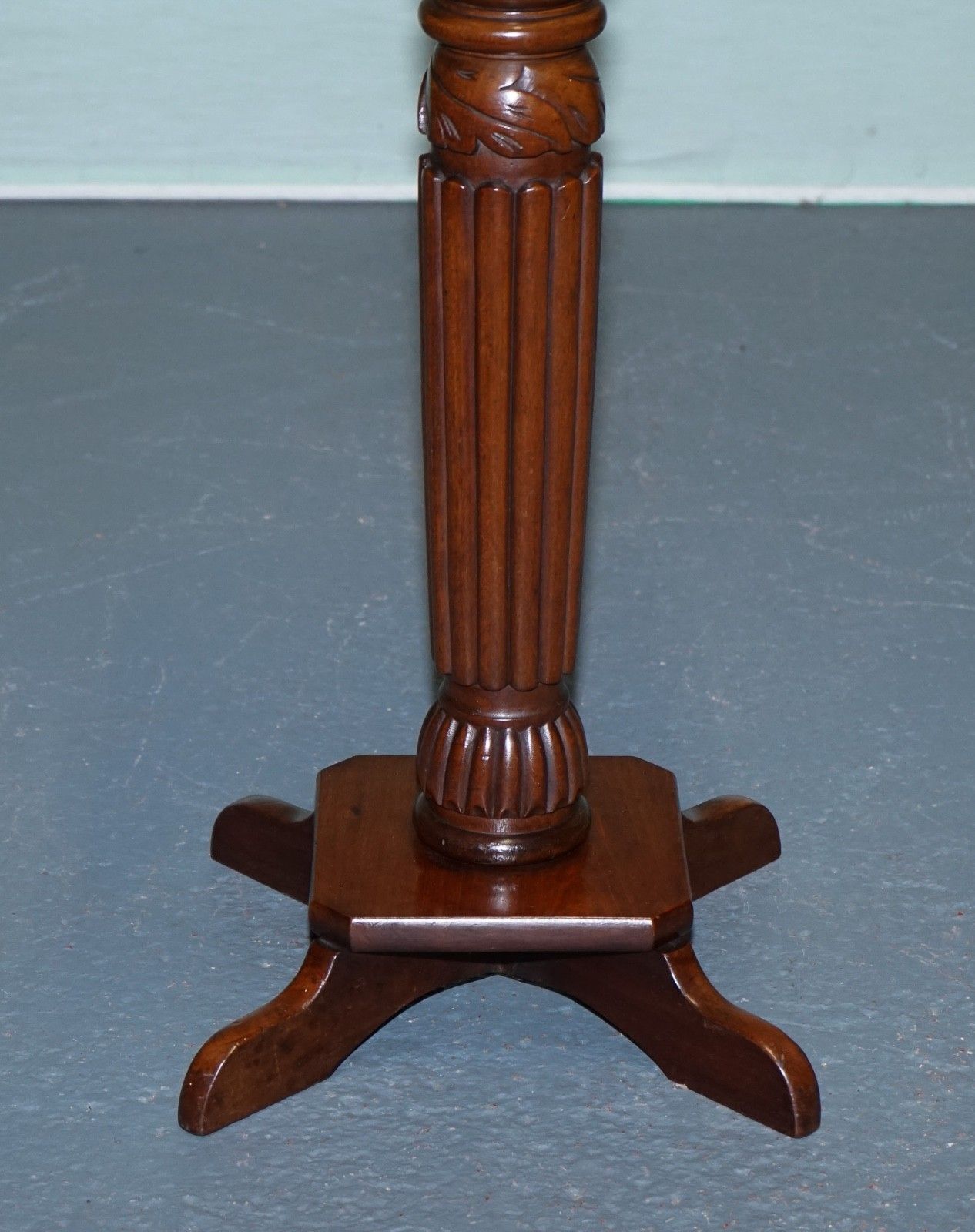Vintage Carved Hardwood Barley Twist Pedestal Stand Display Plant Stand photo buy