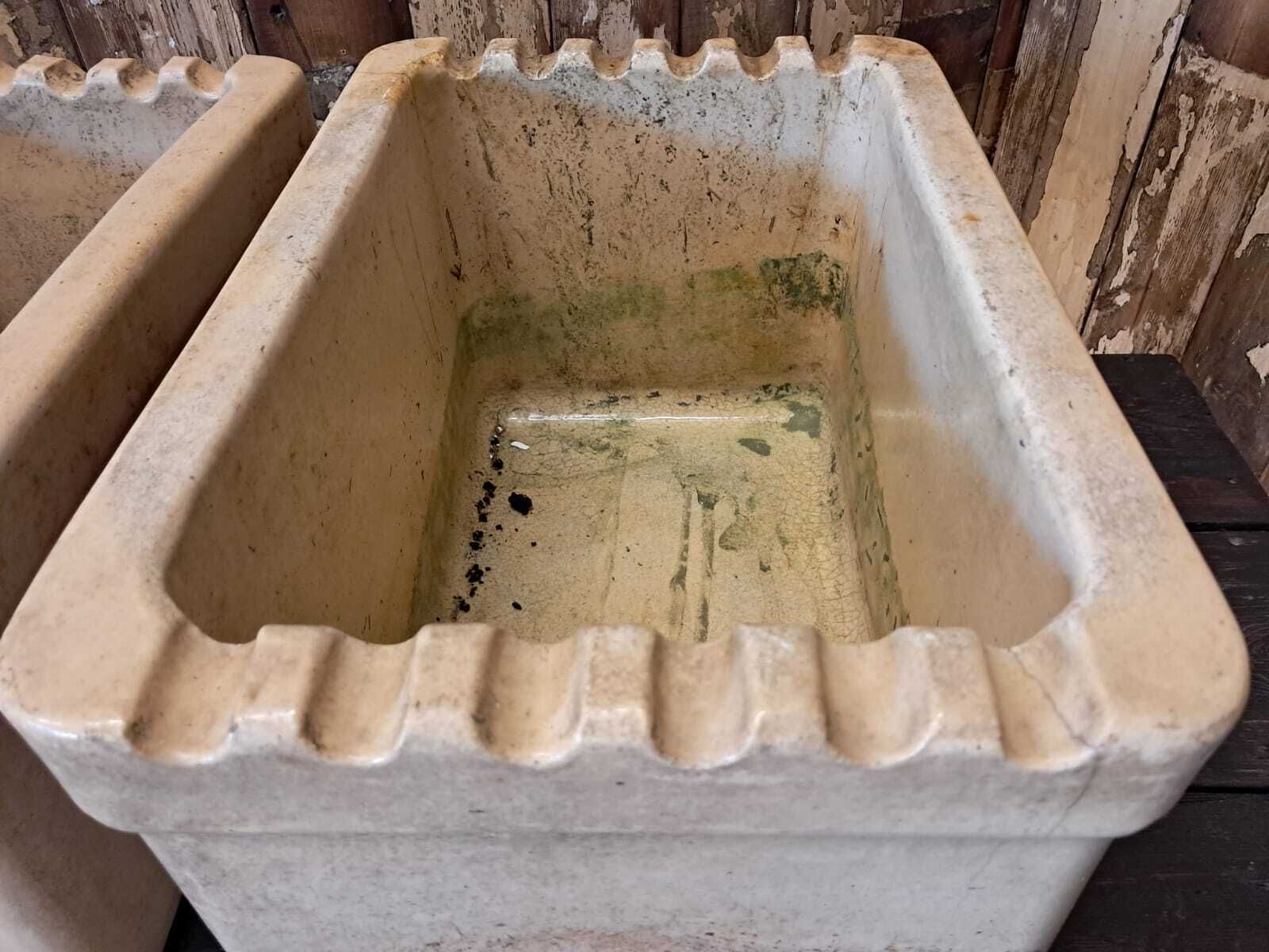 Garden Decor Pair Of Salt Glaze Dip Tanks photo