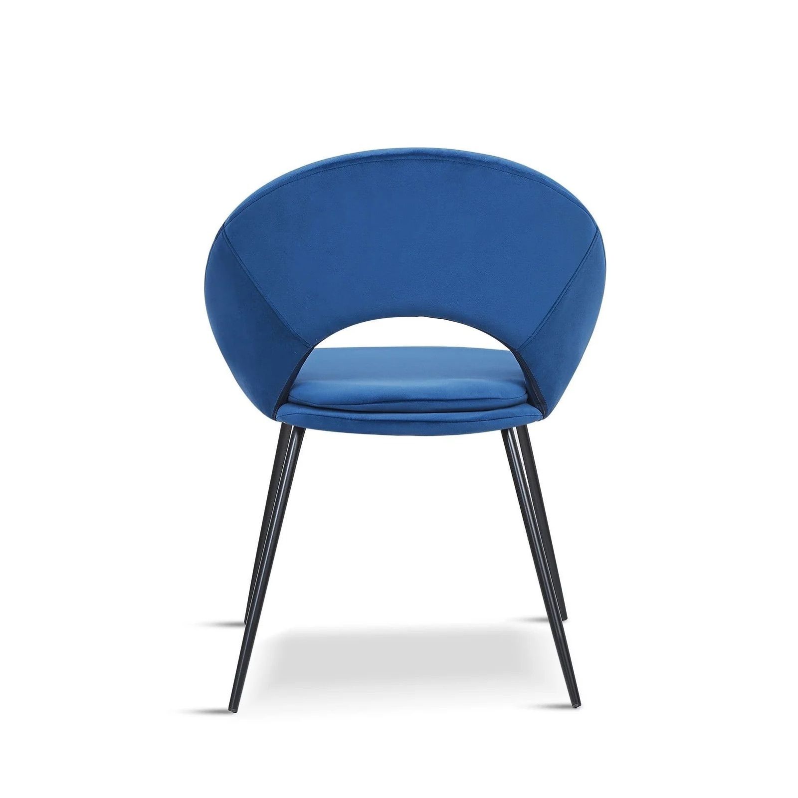 Blue Velvet Contemporary Dining Chairs With Black Legs (Set Of 10) photo Furniture