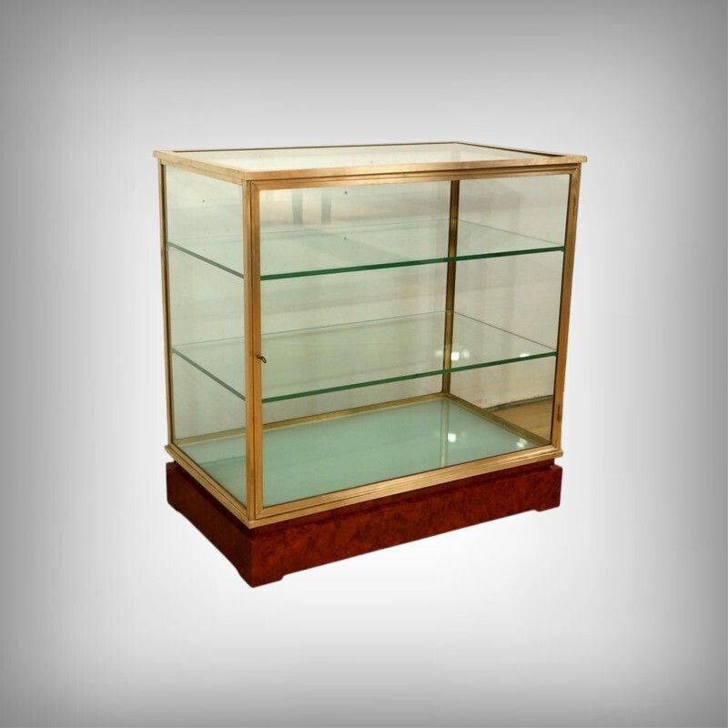 Brass And Elm Display Case – 1950 photo furniture